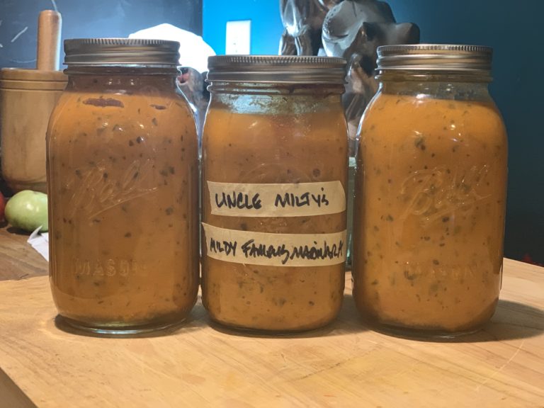 uncle milty’s mildly famous tomato-peach marinara