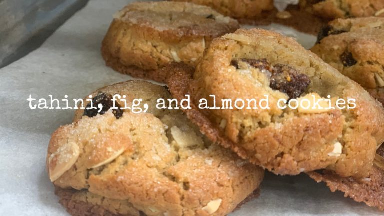 tahini, fig, and almond cookies