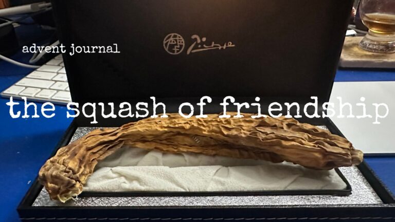 advent journal: the squash of friendship